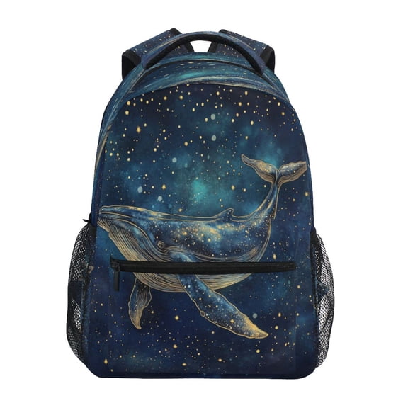 DIXRUYEE Backpack Schoolbag Celestial Whale Pattern 15L/18L 2-SIZE