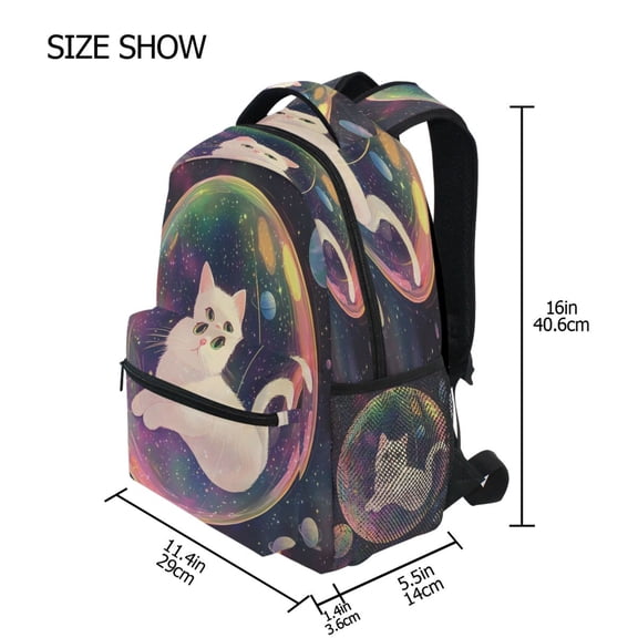 DIXRUYEE Backpack Schoolbag Celestial Catnap Pattern 15L/18L 2-SIZE