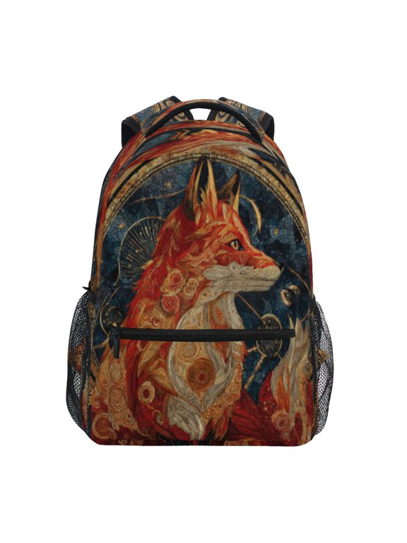 Backpack Schoolbag Celestial Fox Mystery Pattern 15L/18L 2-SIZE