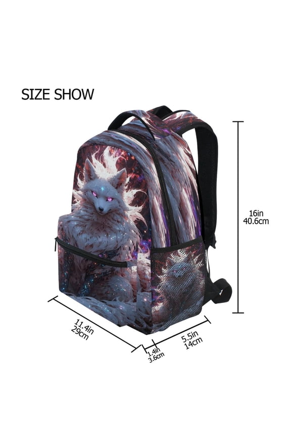 Backpack Schoolbag Celestial Glow Fox Pattern 15L/18L 2-SIZE