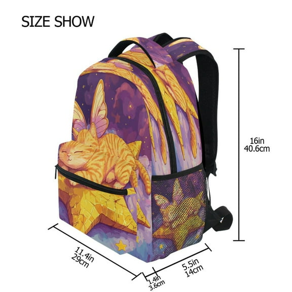 DIXRUYEE Backpack Schoolbag Celestial Whiskers Pattern 15L/18L 2-SIZE