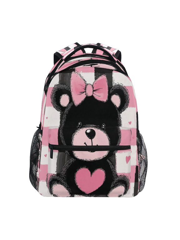 Backpack Schoolbag Charming Heart Bear Pattern 15L/18L 2-SIZE