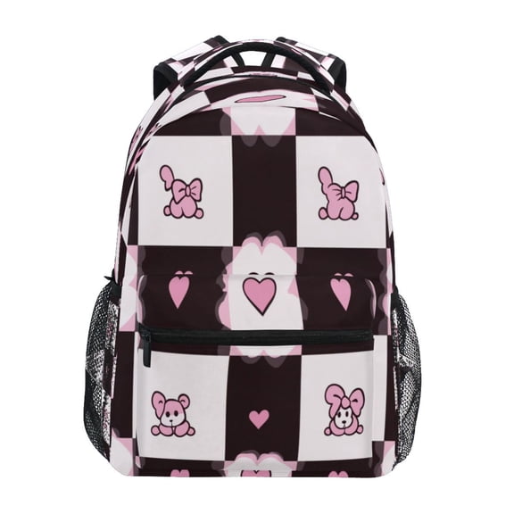 DIXRUYEE Backpack Schoolbag Checkered Cuteness Pattern 15L/18L 2-SIZE