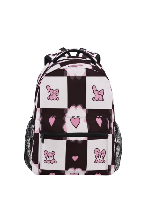 Backpack Schoolbag Checkered Cuteness Pattern 15L/18L 2-SIZE