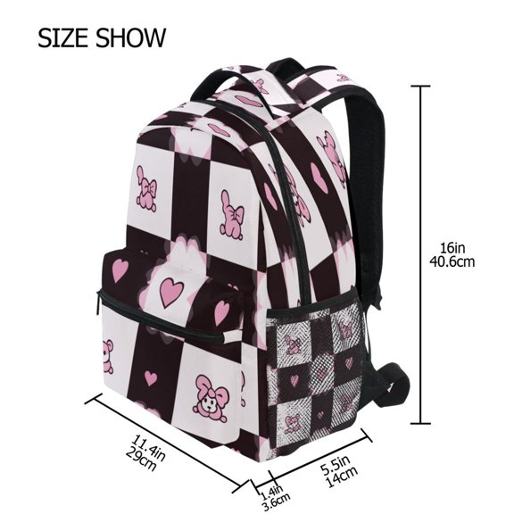 DIXRUYEE Backpack Schoolbag Checkered Cuteness Pattern 15L/18L 2-SIZE
