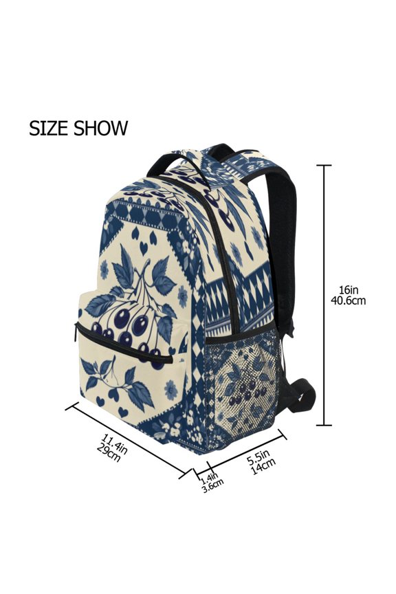 Backpack Schoolbag Cherry Blossom Quilt Pattern Pattern 15L/18L 2-SIZE