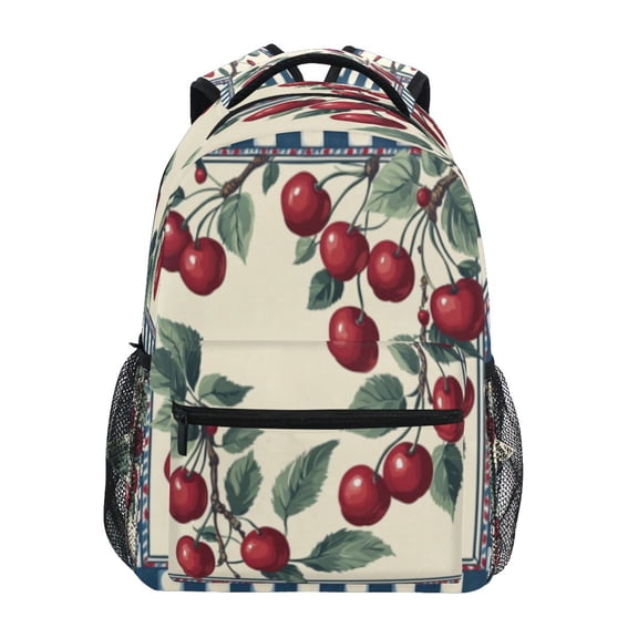 DIXRUYEE Backpack Schoolbag Cherry Wreath Frame Pattern 15L/18L 2-SIZE