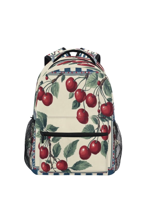 Backpack Schoolbag Cherry Wreath Frame Pattern 15L/18L 2-SIZE