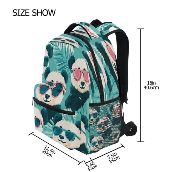 DIXRUYEE Backpack Schoolbag Chillin' Pandas in Shades Pattern 15L/18L 2-SIZE