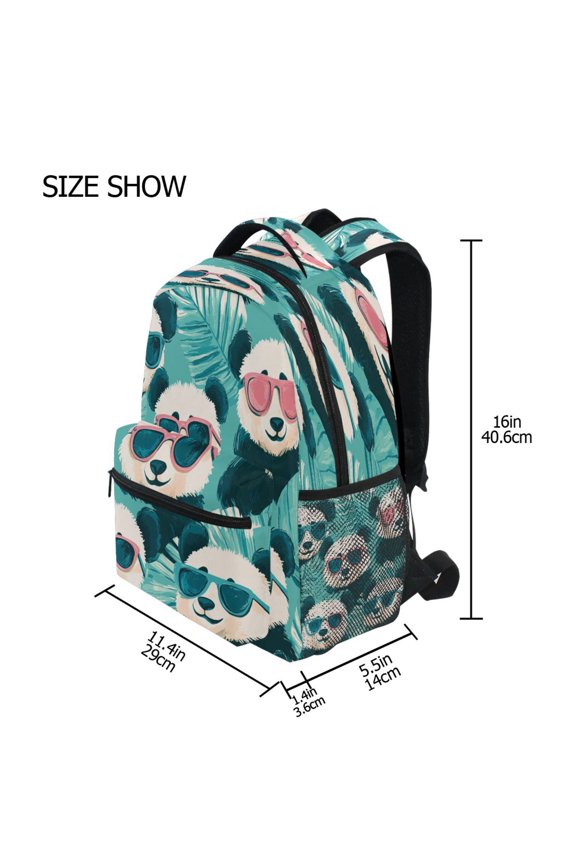 Backpack Schoolbag Chillin' Pandas in Shades Pattern 15L/18L 2-SIZE