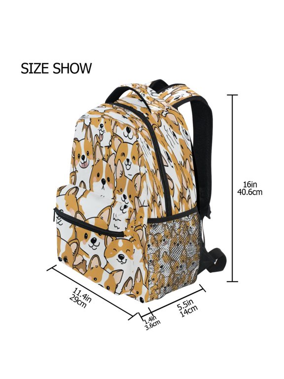 Backpack Schoolbag Corgi Crowd Pattern 15L/18L 2-SIZE