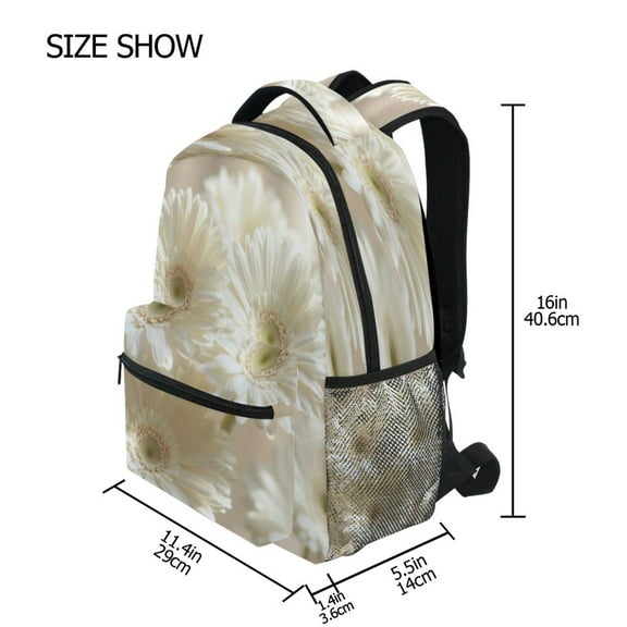 DIXRUYEE Backpack Schoolbag Creamy Blossom Pattern 15L/18L 2-SIZE