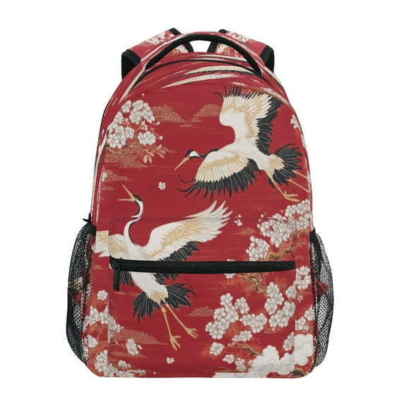 DIXRUYEE Backpack Schoolbag Crimson Flight Pattern 15L/18L 2-SIZE