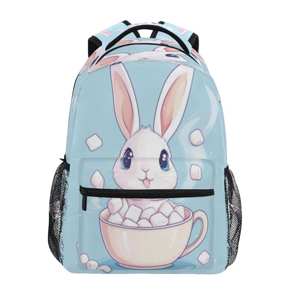 DIXRUYEE Backpack Schoolbag Cute Bunny in Cup Pattern 15L/18L 2-SIZE
