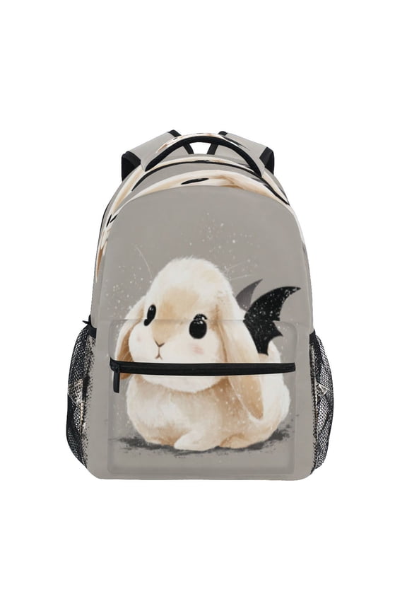 Backpack Schoolbag Cute Bunny with Bat Wings Pattern 15L/18L 2-SIZE