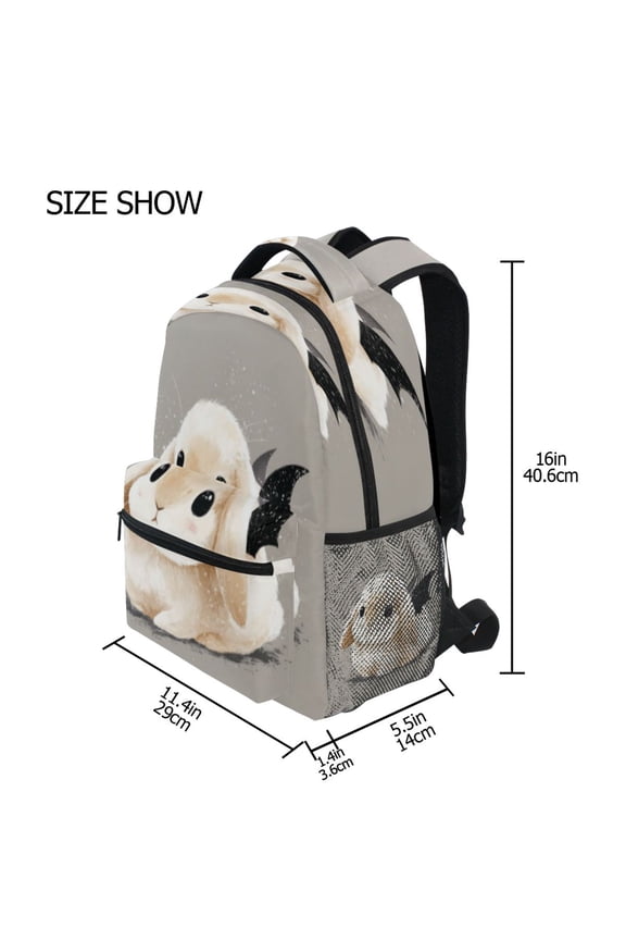 Backpack Schoolbag Cute Bunny with Bat Wings Pattern 15L/18L 2-SIZE