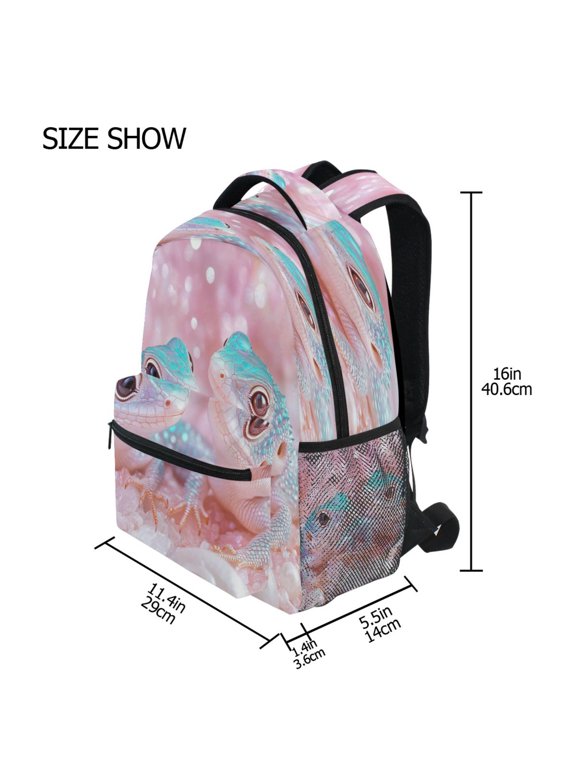 Backpack Schoolbag Cute Geckoes Pattern 15L/18L 2-SIZE