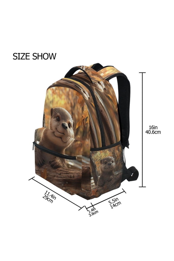 Backpack Schoolbag Cute Wilderness Explorer Pattern 15L/18L 2-SIZE