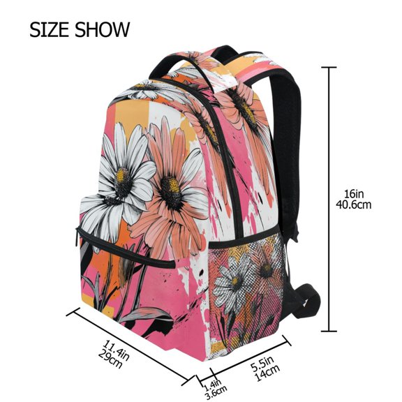 DIXRUYEE Backpack Schoolbag Daisy Delight Pattern 15L/18L 2-SIZE