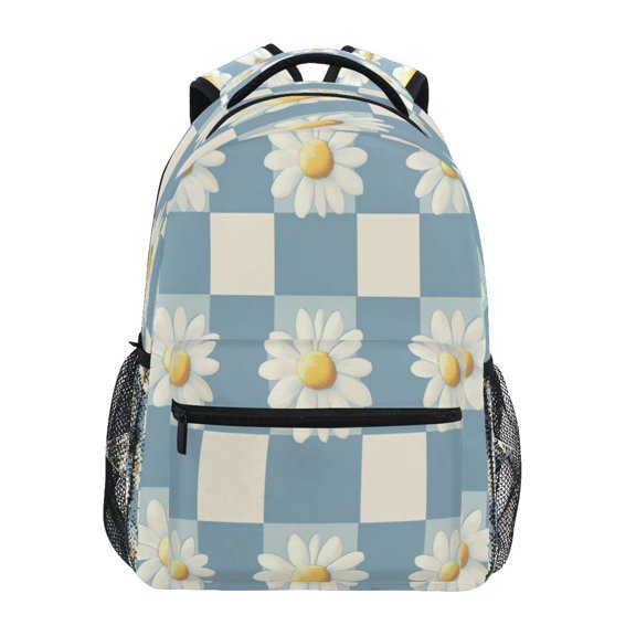 DIXRUYEE Backpack Schoolbag Daisy Delight on Blue Pattern 15L/18L 2-SIZE