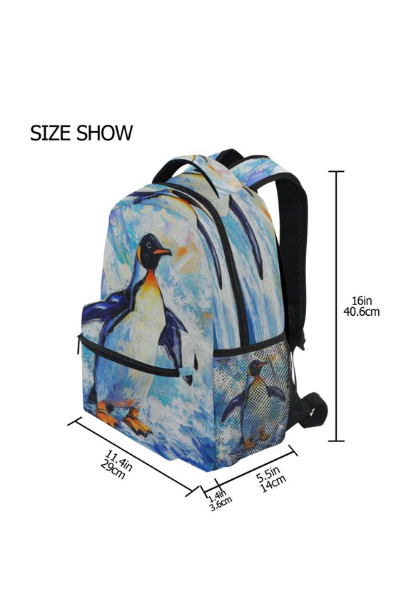 Backpack Schoolbag Dancing on The Tides Pattern 15L/18L 2-SIZE
