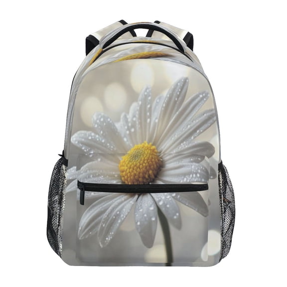 DIXRUYEE Backpack Schoolbag Dew-kissed Daisy Pattern 15L/18L 2-SIZE