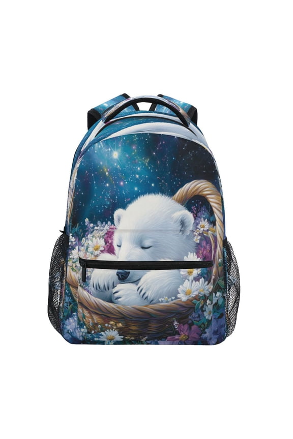 Backpack Schoolbag Dreamy Polar Bear Pattern 15L/18L 2-SIZE