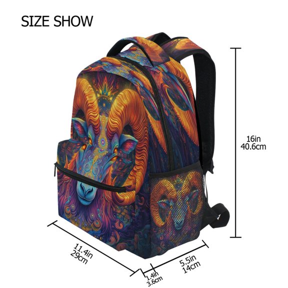 DIXRUYEE Backpack Schoolbag Electric Ram Reverie Pattern 15L/18L 2-SIZE