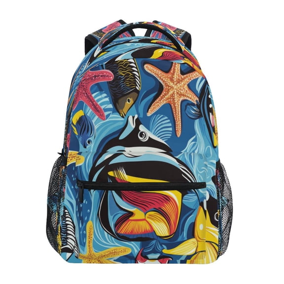 DIXRUYEE Backpack Schoolbag Underwater Wonderland Pattern 15L/18L 2-SIZE