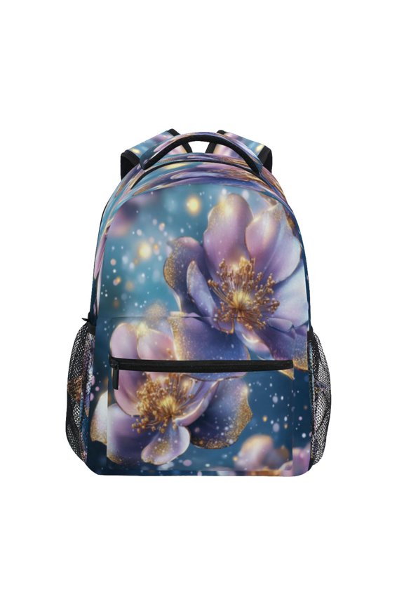Backpack Schoolbag Fairy Flowers in Glittering Bloom Pattern 15L/18L 2-SIZE