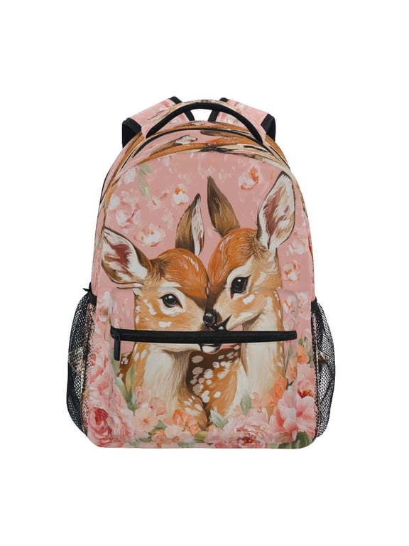 Backpack Schoolbag Fawn Romance Pattern 15L/18L 2-SIZE