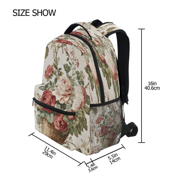 DIXRUYEE Backpack Schoolbag Floral Basket Delight Pattern 15L/18L 2-SIZE