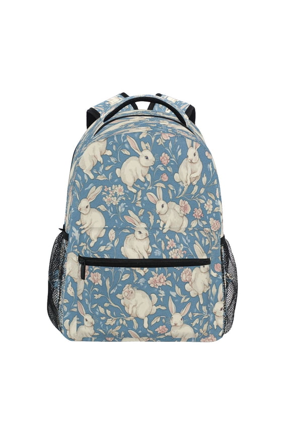 Backpack Schoolbag Floral Bunny Patterns Pattern 15L/18L 2-SIZE