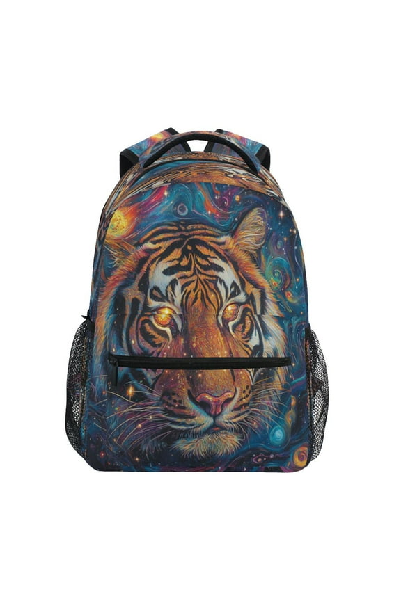 Backpack Schoolbag Cosmic Tigers Pattern 15L/18L 2-SIZE