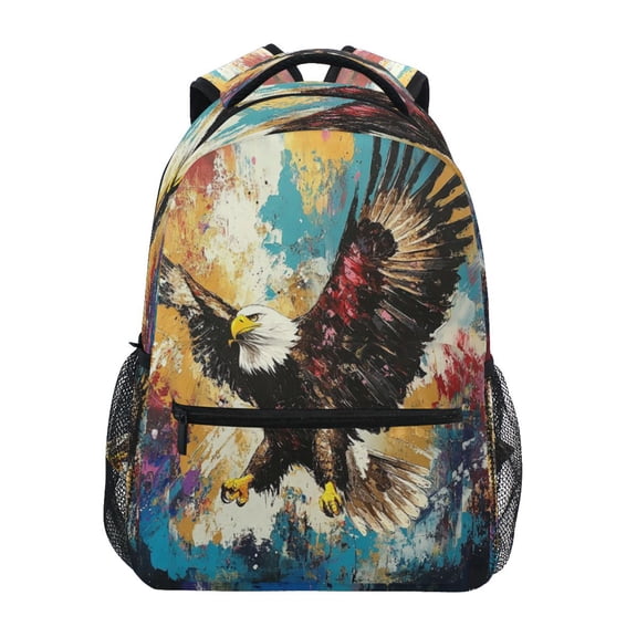 DIXRUYEE Backpack Schoolbag Eagles in Motio Pattern 15L/18L 2-SIZE