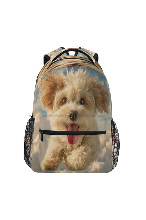 Backpack Schoolbag Fluffy Cloud Curly Pup Pattern 15L/18L 2-SIZE