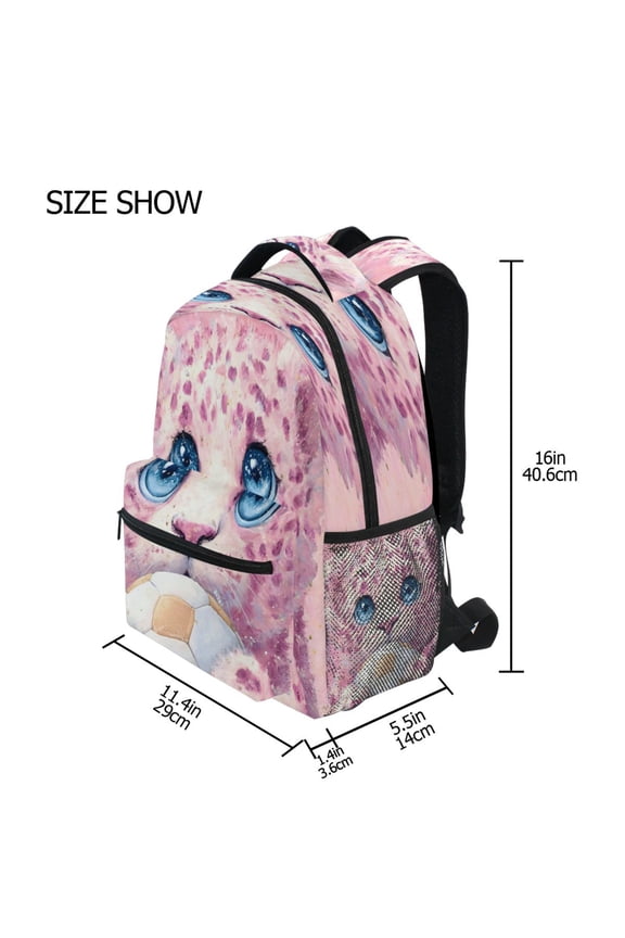 Backpack Schoolbag Fluffy Cub & Soccer Pattern 15L/18L 2-SIZE