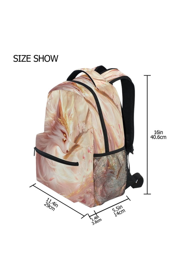 Backpack Schoolbag Fox with Golden Crown Pattern 15L/18L 2-SIZE