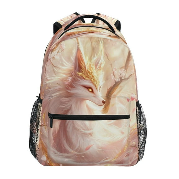 DIXRUYEE Backpack Schoolbag Fox with Golden Crown Pattern 15L/18L 2-SIZE