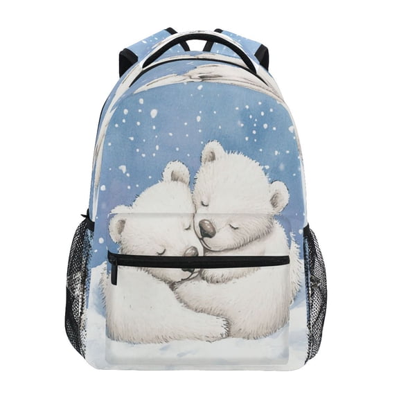 DIXRUYEE Backpack Schoolbag Frozen Cuddle with Polar Bears Pattern 15L/18L 2-SIZE