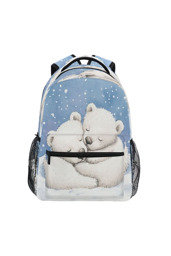 Backpack Schoolbag Frozen Cuddle with Polar Bears Pattern 15L/18L 2-SIZE