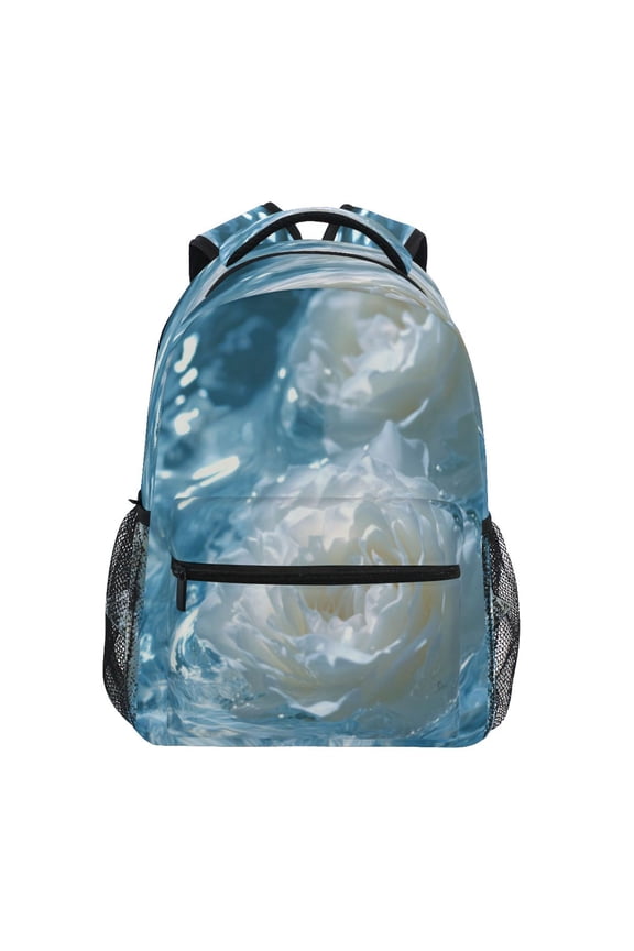 Backpack Schoolbag Frozen White Rose Pattern 15L/18L 2-SIZE