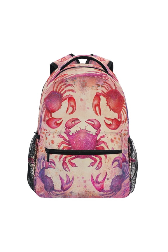 Backpack Schoolbag Crabby Dance Party Pattern 15L/18L 2-SIZE