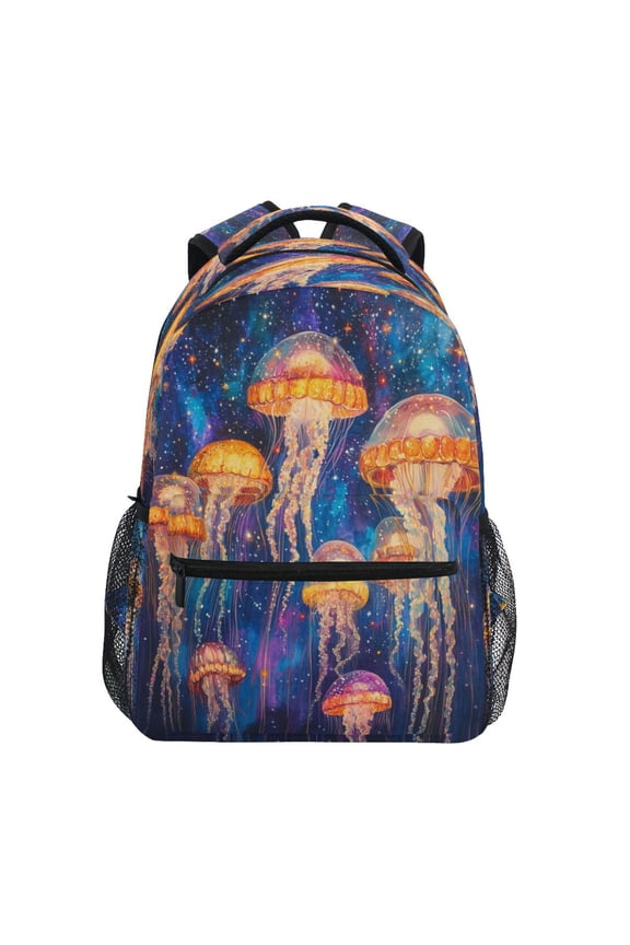 Backpack Schoolbag Galactic Jellyfish Glow Pattern 15L/18L 2-SIZE