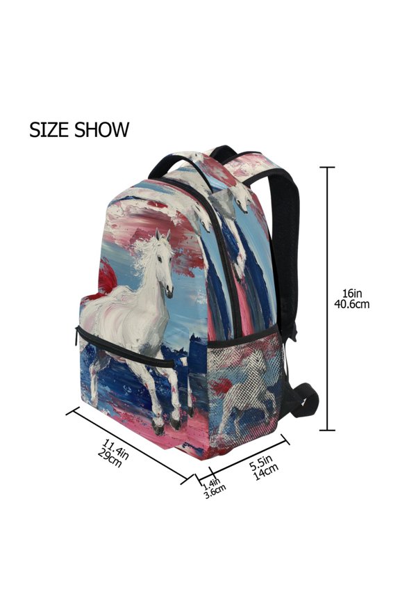 Backpack Schoolbag Galloping Freedom Pattern 15L/18L 2-SIZE