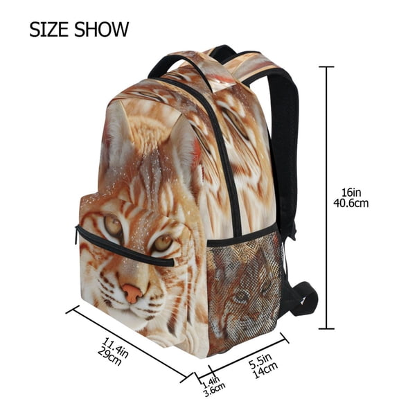 DIXRUYEE Backpack Schoolbag Golden-eyed Wild Cat Pattern 15L/18L 2-SIZE