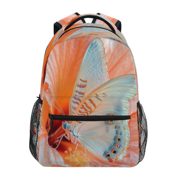 DIXRUYEE Backpack Schoolbag Graceful Blue Butterfly Pattern 15L/18L 2-SIZE