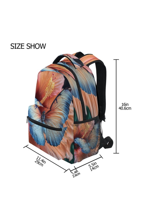 Backpack Schoolbag Graceful Winged Dance Pattern 15L/18L 2-SIZE