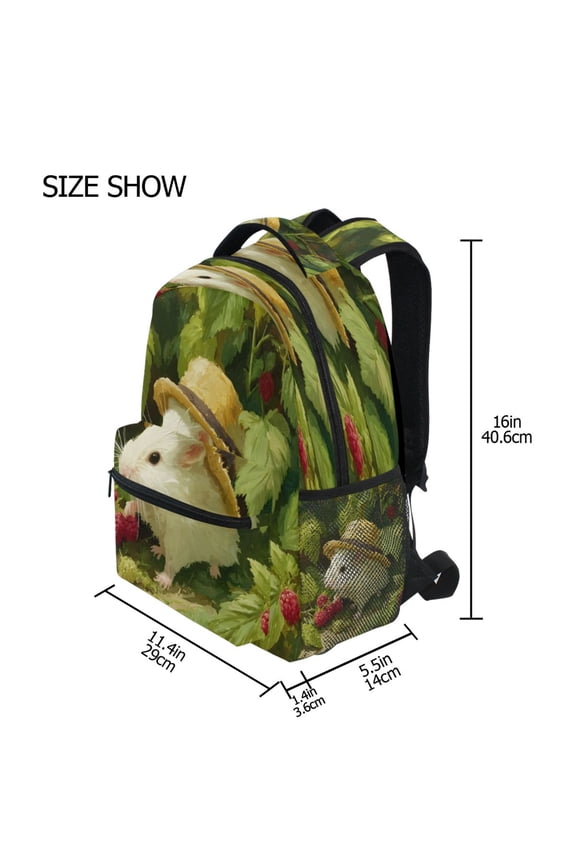 Backpack Schoolbag Hatted Guinea Pattern 15L/18L 2-SIZE