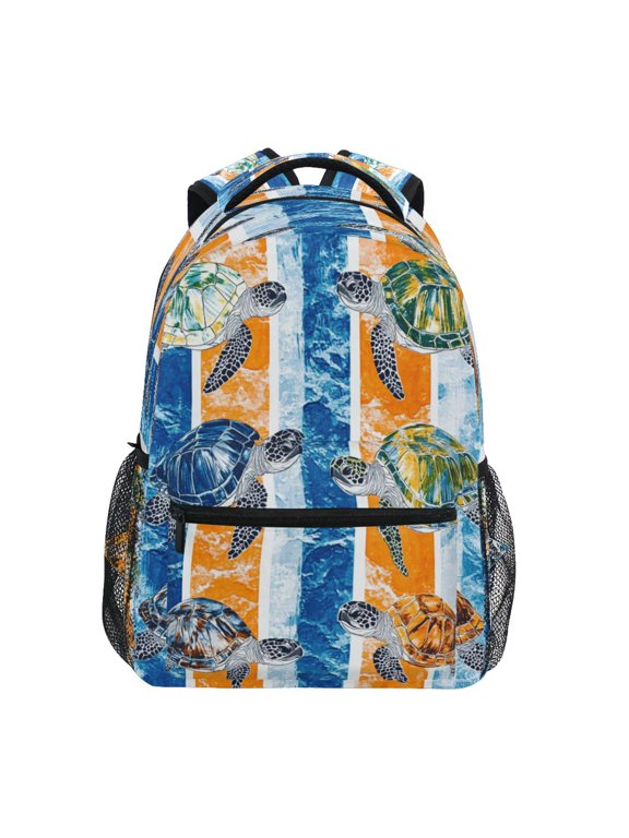 Backpack Schoolbag Turtle Escape Pattern 15L/18L 2-SIZE